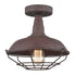 Farmhouse Metal Cage Rust Semi-Flush Ceiling Lights